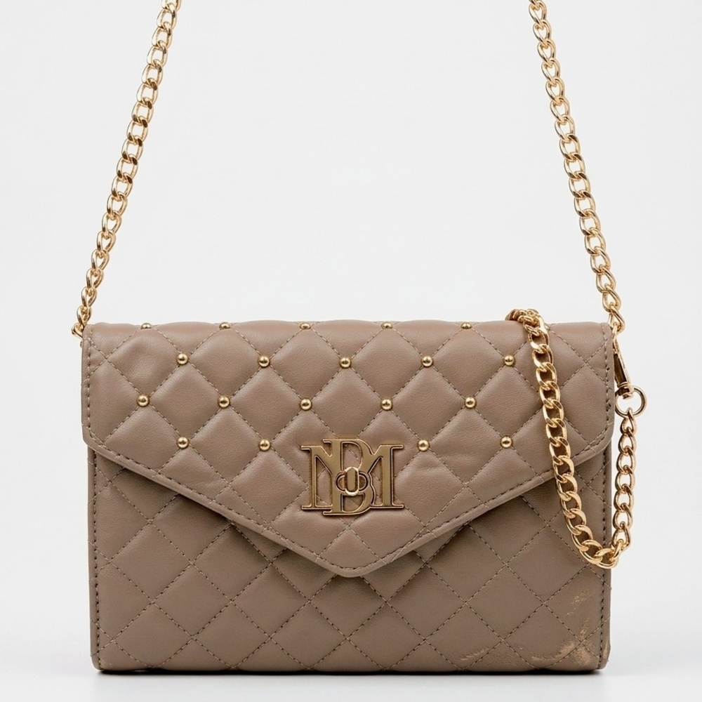 Elegant Tan Quilted Shoulder Bag